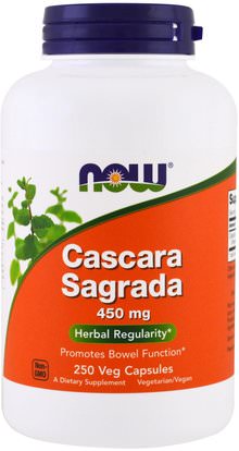 Now Foods, Cascara Sagrada, 450 mg, 250 Veg Capsules ,الأعشاب، كاسكارا ساغرادا، الهضم، المعدة