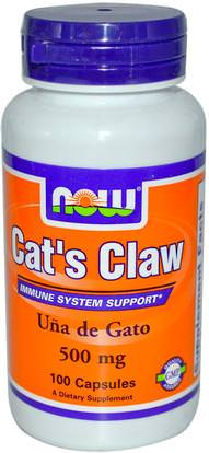 Now Foods, Cats Claw, 500 mg, 100 Veg Capsules ,الأعشاب، القطط، مخلب، (وا، دي، غاتو)