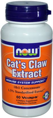 Now Foods, Cats Claw Extract, 60 Veg Capsules ,الصحة، أرثريتيس، القطط، مخلب، (وا، دي، غاتو)