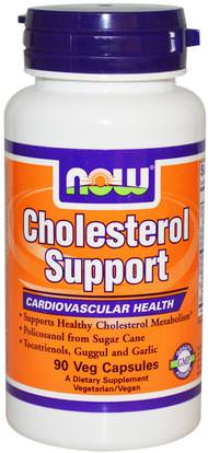 Now Foods, Cholesterol Support, 90 Veg Capsules ,والصحة، ودعم الكولسترول، بوليكوسانول