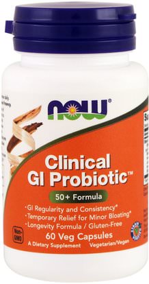 Now Foods, Clinical GI Probiotic, 60 Veggie Caps ,المكملات الغذائية، البروبيوتيك، الهضم، المعدة