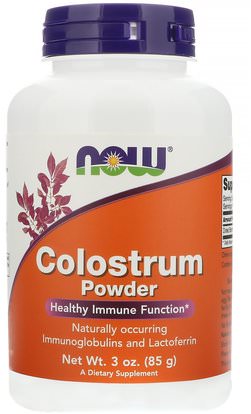 Now Foods, Colostrum Powder, 3 oz (85 g) ,المكملات الغذائية، اللاكتوفيرين، منتجات الأبقار، اللبأ