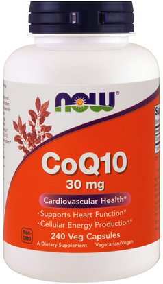 Now Foods, CoQ10, 30 mg, 240 Veg Capsules ,المكملات الغذائية، أنزيم q10