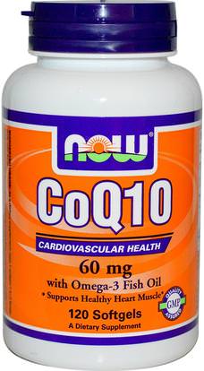 Now Foods, CoQ10, 60 mg, 120 Softgels ,المكملات الغذائية، مضادات الأكسدة، أنزيم q10