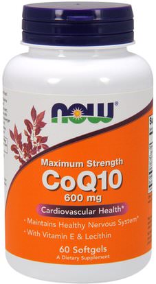Now Foods, CoQ10, 600 mg, 60 Softgels ,المكملات الغذائية، أنزيم q10، coq10 600 ملغ