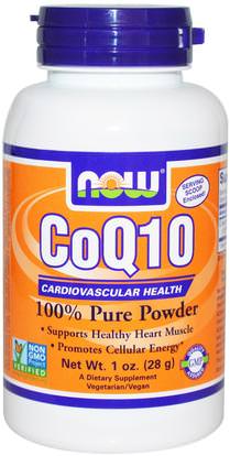 Now Foods, CoQ10, Pure Powder, 1 oz (28 g) ,المكملات الغذائية، أنزيم q10