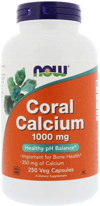 Now Foods, Coral Calcium, 1,000 mg, 250 Veg Capsules ,المكملات الغذائية، المعادن، الكالسيوم، الكالسيوم المرجانية