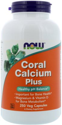 Now Foods, Coral Calcium Plus, 250 Veg Capsules ,المكملات الغذائية، المعادن، الكالسيوم، الكالسيوم المرجانية