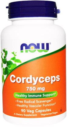 Now Foods, Cordyceps, 750 mg, 90 Veggie Caps ,المكملات الغذائية، الفطر الطبية، كورديسيبس الفطر، كبسولات الفطر