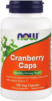 Now Foods, Cranberry Caps, 100 Veg Capsules ,الأعشاب، التوت البري، الصحة البولية