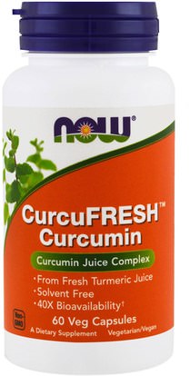 Now Foods, CurcuFresh Curcumin, 60 Veggie Caps ,المكملات الغذائية، مضادات الأكسدة، الكركمين