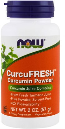 Now Foods, CurcuFresh Curcumin Powder, 2 oz (57 g) ,المكملات الغذائية، مضادات الأكسدة، الكركمين