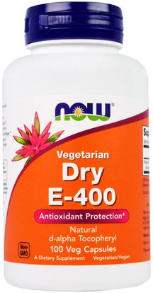 Now Foods, Dry E-400, Vegetarian, 100 Veggie Caps ,الفيتامينات، فيتامين e، فيتامين e الجافة