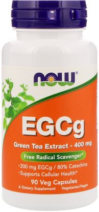 Now Foods, EGCg, Green Tea Extract, 400 mg, 90 Veg Capsules ,المكملات الغذائية، مضادات الأكسدة، الشاي الأخضر، الأعشاب، إغغ