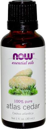 Now Foods, Essential Oils, Atlas Cedar, 1 fl oz (30 ml) ,حمام، الجمال، الزيوت العطرية الزيوت، زيت خشب الأرز
