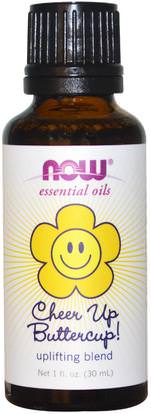 Now Foods, Essential Oils, Uplifting Blend, Cheer Up Buttercup!, 1 fl oz (30 ml) ,الصحة، مزاج، حمام، الجمال، الروائح الزيوت الأساسية