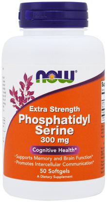 Now Foods, Extra Strength Phosphatidyl Serine, 300 mg, 50 Softgels ,المكملات الغذائية، والأحماض الأمينية، فسفاتيديل