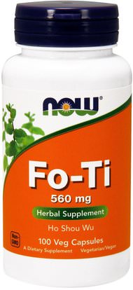 Now Foods, Fo-Ti, Ho Shou Wu, 560 mg, 100 Veg Capsules ,حمام، الجمال، الشعر، فروة الرأس، فو تي (انه شو وو)