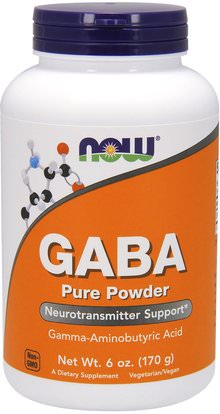 Now Foods, GABA, Pure Powder, 6 oz (170 g) ,المكملات الغذائية، غابا (حمض غاما أمينوبوتيريك)