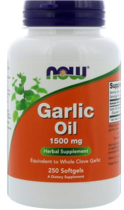 Now Foods, Garlic Oil, 1,500 mg, 250 Softgels ,المكملات الغذائية، المضادات الحيوية، زيت الثوم