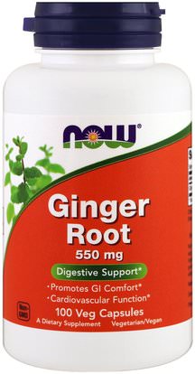 Now Foods, Ginger Root, 550 mg, 100 Veg Capsules ,الأعشاب، جذر الزنجبيل