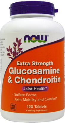 Now Foods, Glucosamine & Chondroitin, Extra Strength, 120 Tablets ,المكملات الغذائية، شوندروتن الجلوكوزامين