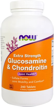 Now Foods, Glucosamine & Chondroitin, Extra Strength, 240 Tablets ,المكملات الغذائية، شوندروتن الجلوكوزامين