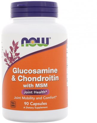 Now Foods, Glucosamine & Chondroitin with MSM, 90 Capsules ,المكملات الغذائية، شوندروتن الجلوكوزامين