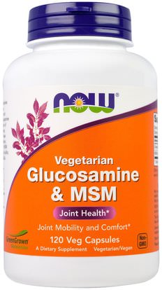 Now Foods, Glucosamine & MSM, Vegetarian, 120 Veg Capsules ,المكملات الغذائية، شوندروتن الجلوكوزامين