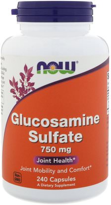 Now Foods, Glucosamine Sulfate, 750 mg, 240 Capsules ,المكملات الغذائية، شوندروتن الجلوكوزامين، كبريتات الجلوكوزامين
