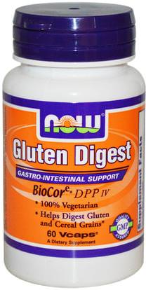 Now Foods, Gluten Digest, 60 Veg Capsules ,المكملات الغذائية، والإنزيمات