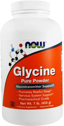Now Foods, Glycine, Pure Powder, 1 lb (454 g) ,المكملات الغذائية، الأحماض الأمينية، l الجلايسين