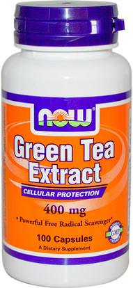 Now Foods, Green Tea Extract, 400 mg, 100 Capsules ,المكملات الغذائية، مضادات الأكسدة، الشاي الأخضر