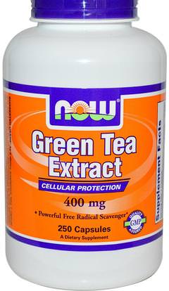 Now Foods, Green Tea Extract, 400 mg, 250 Veg Capsules ,المكملات الغذائية، مضادات الأكسدة، الشاي الأخضر