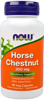 Now Foods, Horse Chestnut, 300 mg, 90 Veggie Caps ,الأعشاب، خشب الكستناء الحصان