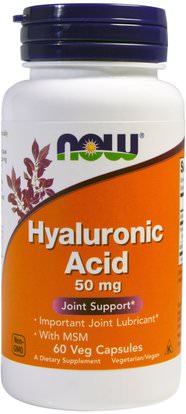 Now Foods, Hyaluronic Acid, 50 mg, 60 Veg Capsules ,الصحة، نساء، هيالورونيك، الجمال، هيالورونيك، أسيد