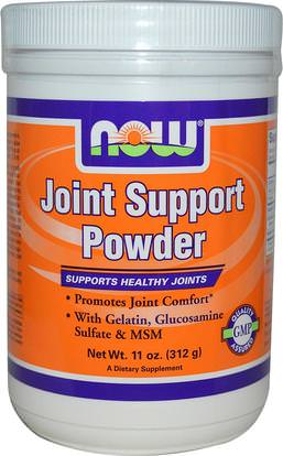 Now Foods, Joint Support Powder, 11 oz (312 g) ,والمكملات الغذائية، شوندروتن الجلوكوزامين، والصحة، والعظام، وهشاشة العظام والصحة المشتركة