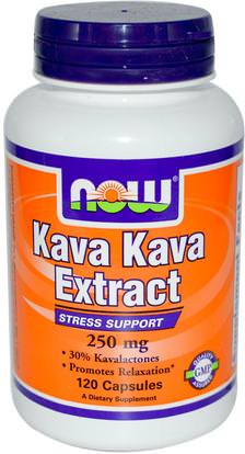 Now Foods, Kava Kava Extract, 250 mg, 120 Veg Capsules ,الأعشاب، الكافا الكافا، الصحة، القلق
