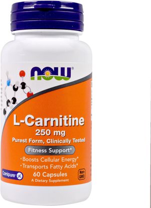 Now Foods, L-Carnitine, 250 mg, 60 Capsules ,المكملات الغذائية، والأحماض الأمينية، ل كارنيتين