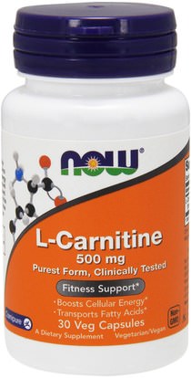 Now Foods, L-Carnitine, 500 mg, 60 Veg Capsules ,المكملات الغذائية، والأحماض الأمينية، ل كارنيتين
