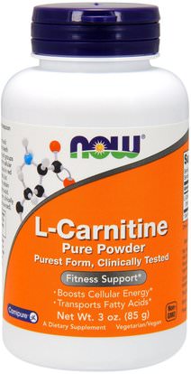 Now Foods, L-Carnitine, Pure Powder, 3 oz (85 g) ,المكملات الغذائية، والأحماض الأمينية