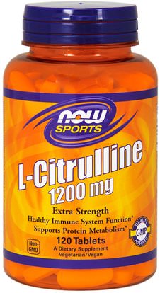 Now Foods, L-Citrulline, Extra Strength, 1,200 mg, 120 Tablets ,المكملات الغذائية، والأحماض الأمينية، ل سيترولين