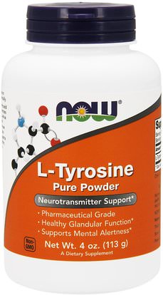 Now Foods, L-Tyrosine, Pure Powder, 4 oz (113 g) ,المكملات الغذائية، والأحماض الأمينية، لتر التيروزين