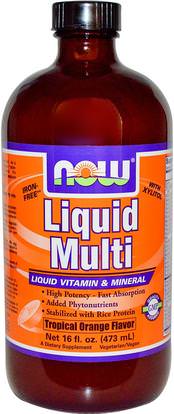 Now Foods, Liquid Multi, Tropical Orange Flavor, 16 fl oz (473 ml) ,الفيتامينات، الفيتامينات