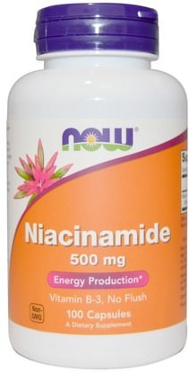 Now Foods, Niacinamide, 500 mg, 100 Capsules ,الفيتامينات، فيتامين ب، فيتامين b3، فيتامين b3 - نياكيناميدي