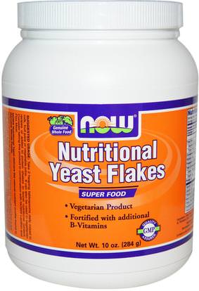 Now Foods, Nutritional Yeast Flakes, 10 oz (284 g) ,الطعام، الخبز المساعدات، بريويرس الخميرة، الصحة، المبيضات