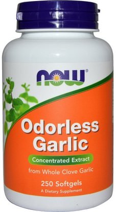 Now Foods, Odorless Garlic, Concentrated Extract, 250 Softgels ,المكملات الغذائية، المضادات الحيوية، الثوم