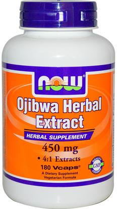 Now Foods, Ojibwa Herbal Extract, 450 mg, 180 Veg Capsules ,المكملات الغذائية، إسياك (إيسياك)، الأغنام حميض