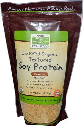 Now Foods, Real Food, Organic Textured Soy Protein, Granules, 8 oz (227 g) ,والمكملات الغذائية، ومنتجات الصويا، بروتين الصويا
