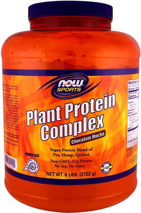 Now Foods, Plant Protein Complex, Chocolate Mocha, 6 lbs. (2722 g) ,والمكملات الغذائية، والبروتين